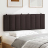Cabecero de cama acolchado tela marrón oscuro 120 cm 3