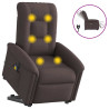 Sillón masaje eléctrico reclinable elevable tela marrón oscuro 1