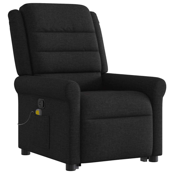 Sillón reclinable de masaje elevable tela negro M 4