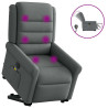 Sillón de masaje eléctrico reclinable elevable tela gris oscuro 1