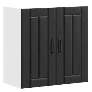 Armario de pared de cocina Lucca madera ingeniería negra H