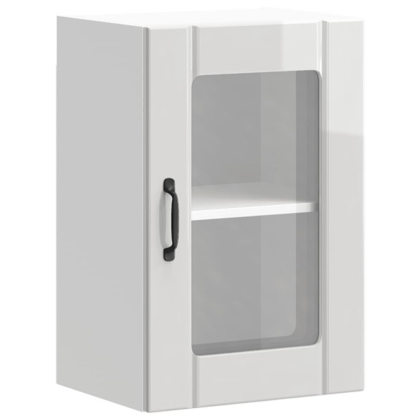 Armario pared para cocina puerta cristal Lucca blanco brillante M 2
