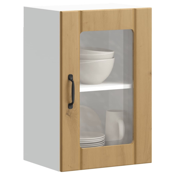 Armario pared para cocina puerta cristal Lucca roble artesanal D