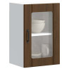 Armario de pared para cocina puerta cristal Lucca roble marrón 1