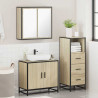 Set de muebles de baño 3 pzas madera contrachapada roble Sonoma 4