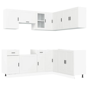 Mueble de cocina Porto blanco 11 piezas madera contrachapada H