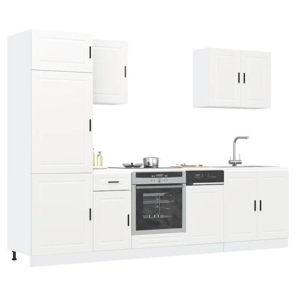 Mueble de cocina Kalmar blanco 7 piezas madera contrachapada D