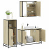 Set de muebles de baño 3 pzas madera contrachapada roble Sonoma 1