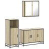 Set de muebles de baño 3 pzas madera contrachapada roble Sonoma 2