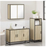Set de muebles de baño 3 pzas madera contrachapada roble Sonoma 4