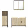 Set de muebles de baño 3 pzas madera contrachapada roble Sonoma 5