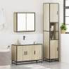 Set de muebles de baño 3 pzas madera contrachapada roble Sonoma 4