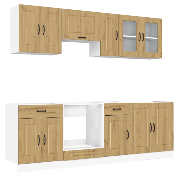 Mueble de cocina Kalmar 8 piezas artesanal roble M 2