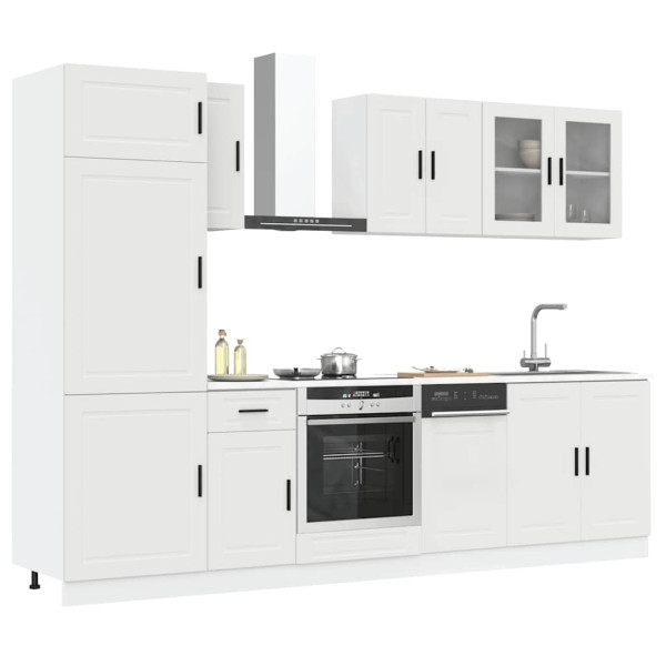 8 peças armário de cozinha conjunto Kalmar branco D