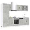 Mueble cocina Kalmar gris hormigón 8 pzas madera contrachapada 1