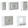 Mueble cocina Kalmar gris hormigón 8 pzas madera contrachapada 4