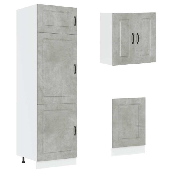 Mueble cocina Kalmar gris hormigón 8 pzas madera contrachapada M 5