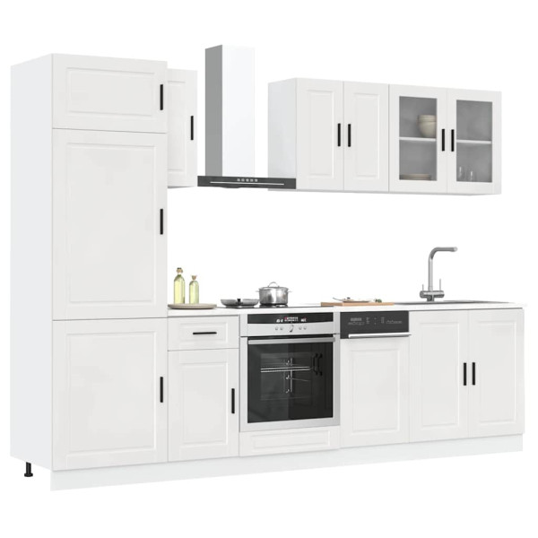 Mueble cocina Kalmar blanco de alto brillo 8 pzas D
