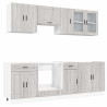 Mueble cocina Kalmar sonoma gris 8 pzas madera contrachapada 2