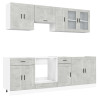 Mueble cocina Kalmar gris hormigón 8 pzas madera contrachapada 2