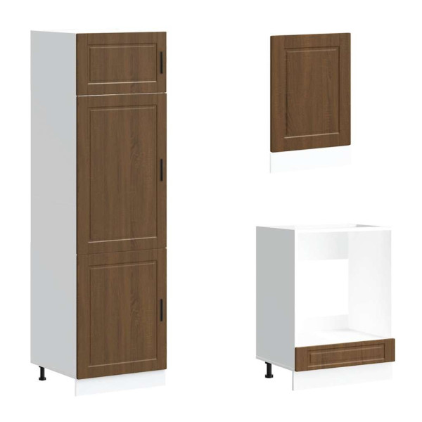 Mueble cocina Kalmar roble marrón 7 pzas madera contrachapada M 5
