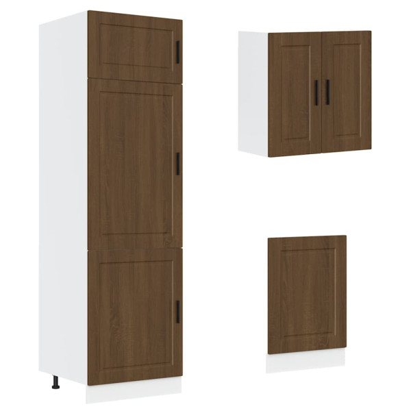 Mueble cocina Kalmar roble marrón 8 pzas madera contrachapada M 5