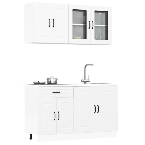 4 peças armário de cozinha conjunto Kalmar branco D