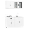 4 peças armário de cozinha conjunto Kalmar branco 1