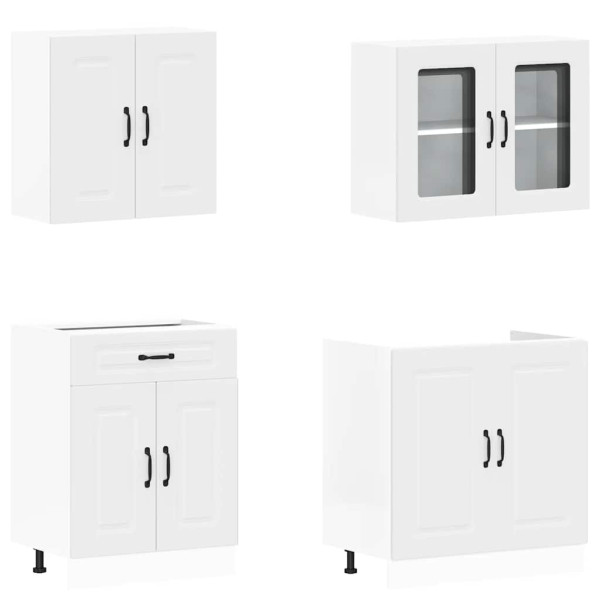 4 peças armário de cozinha conjunto Kalmar branco M 4