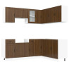 Mueble cocina Porto roble marrón 11 pzas madera contrachapada 2