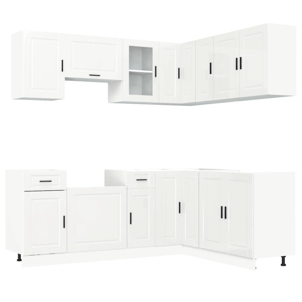 Mueble cocina Porto blanco brillo 11 pzas madera contrachapada M 2