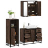 Set de muebles baño 3 pzas madera contrachapada roble marrón 1
