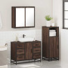 Set de muebles baño 3 pzas madera contrachapada roble marrón 4