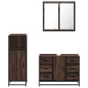 Set de muebles baño 3 pzas madera contrachapada roble marrón 5