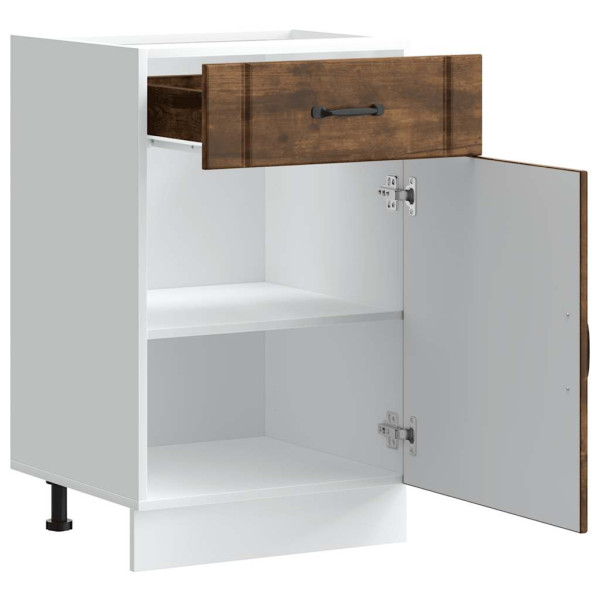 Mueble bajo de cocina Lucca madera de ingeniería roble ahumado M 4