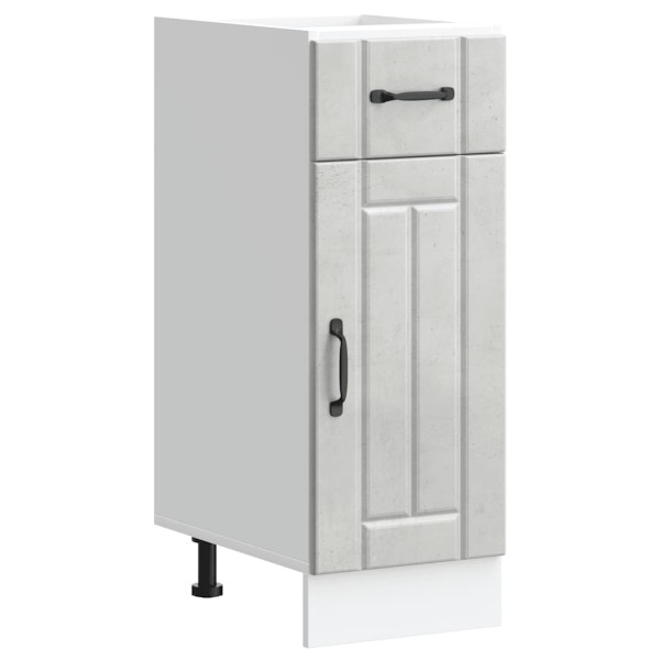 Mueble bajo de cocina Lucca madera contrachapada gris cemento D