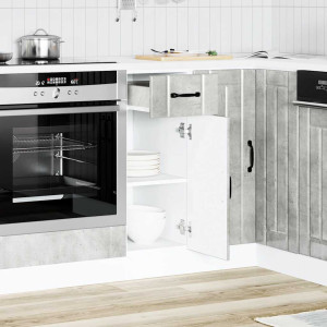 Mueble bajo de cocina Lucca madera contrachapada gris cemento H