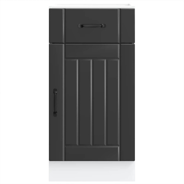 Mueble bajo de cocina Lucca madera ingeniería negra M 4