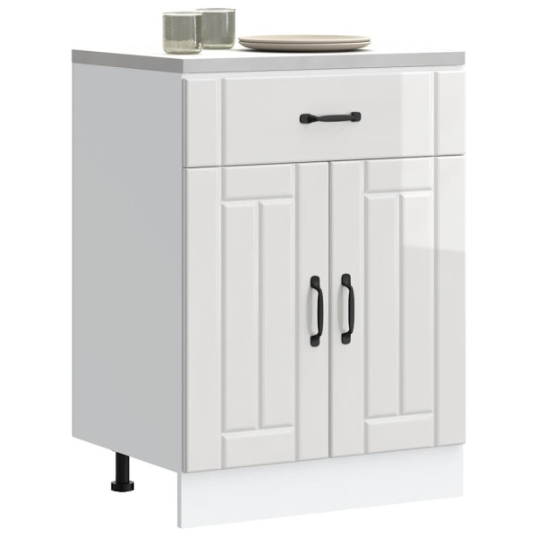 Mueble bajo de cocina Lucca blanca de alto brillo D