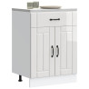 Mueble bajo de cocina Lucca blanca de alto brillo 1