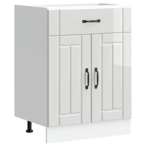 Mueble bajo de cocina Lucca blanca de alto brillo H