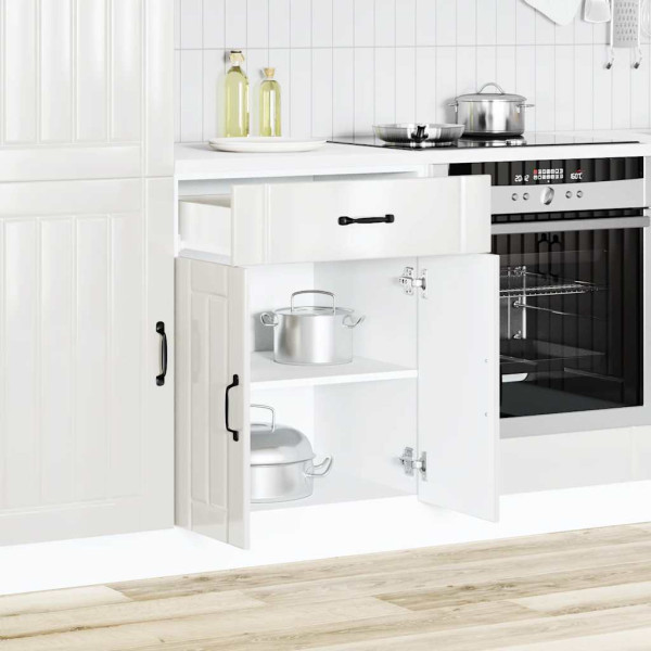 Mueble bajo de cocina Lucca blanca de alto brillo M 3