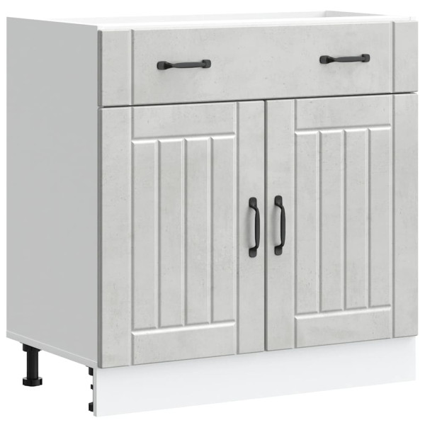 Mueble bajo de cocina Lucca madera contrachapada gris cemento M 2