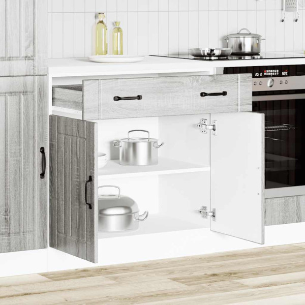 Mueble bajo de cocina Lucca madera contrachapada gris sonoma D