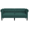 Sofá Chesterfield de 2 plazas tela verde oscuro 4