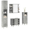 Juego muebles de baño 4 pzas madera contrachapada gris hormigón 1