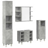 Juego muebles de baño 4 pzas madera contrachapada gris hormigón 2