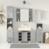 Juego muebles de baño 4 pzas madera contrachapada gris hormigón 3
