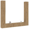 Muebles de TV de pared 6 uds madera ingeniería roble artesanal 1