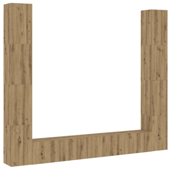 Muebles de TV de pared 6 uds madera ingeniería roble artesanal M 2